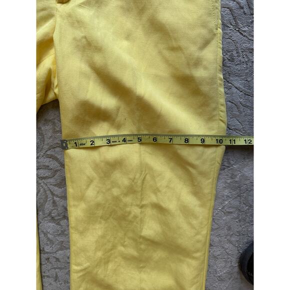 Banana Republic Collection Women’s Linen Blend Pants Yellow Wide Leg Size 6/8 - Picture 7 of 8